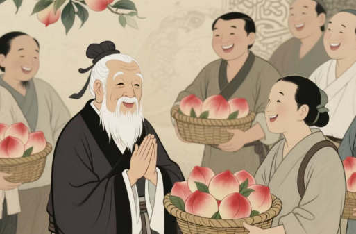 孔子桃园凤凰山下晒书尝桃记